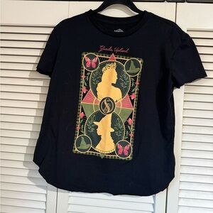 Wicked Black Graphic T-Shirt with Gold and Pink Design